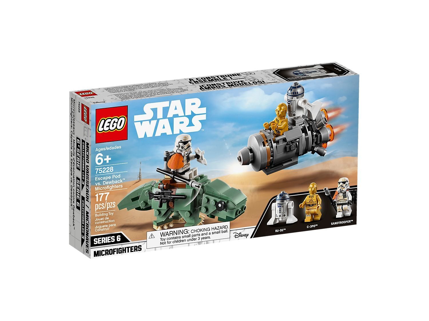 Конструктор LEGO Star Wars ТМ Escape Pod vs. Dewback Microfighters (Микроистребитель: спасательная капсула против росо (75228)
Конструктор LEGO Star Wars ТМ Escape Pod vs. Dewback Microfighters (Микроистребитель: спасательная капсула против росо (75228)
