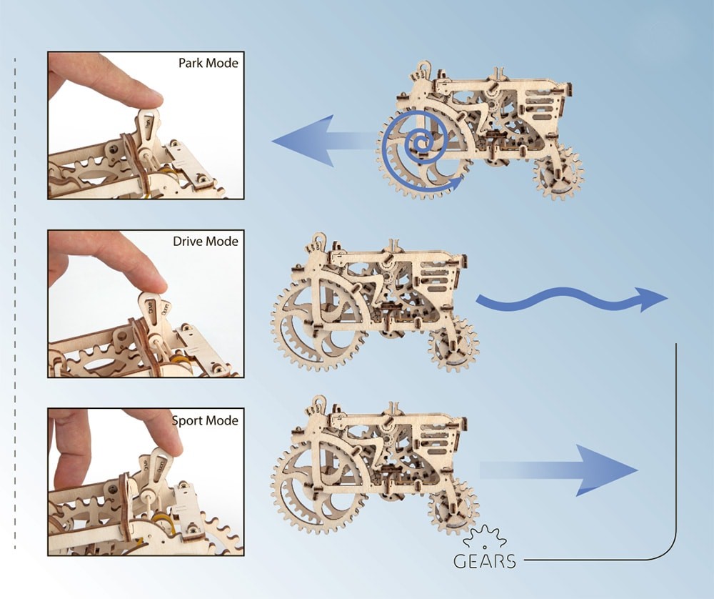 

Механический 3D пазл UGEARS Трактор (70003)