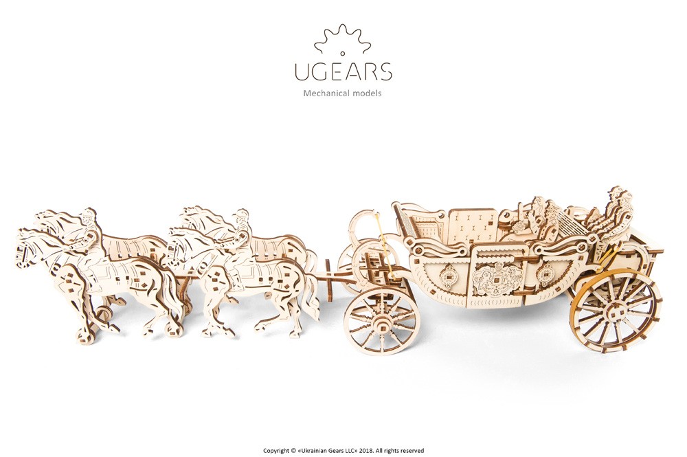 

Механический 3D пазл UGEARS Королевская карета (70050)