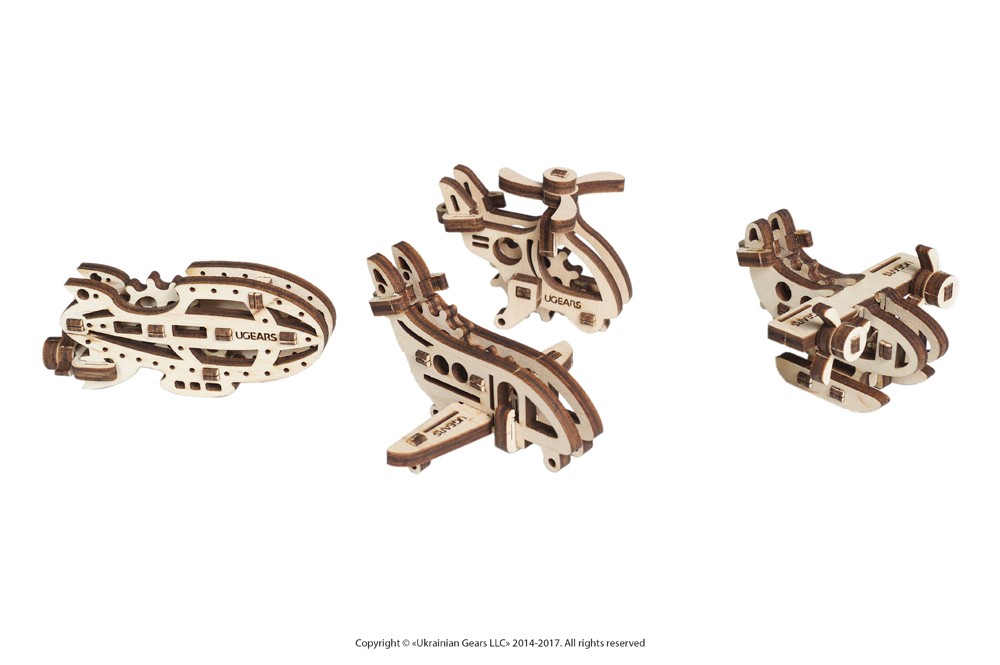

Механический 3D пазл UGEARS Фиджеты-Летательные аппараты. Набор из 4 шт. (70034)